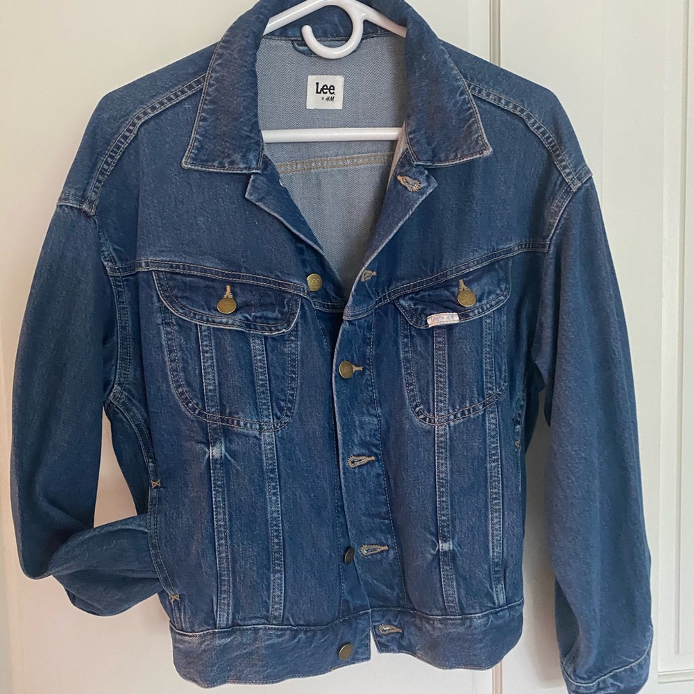 Oversized cropped denim jacket, Lee H&M, size XS,